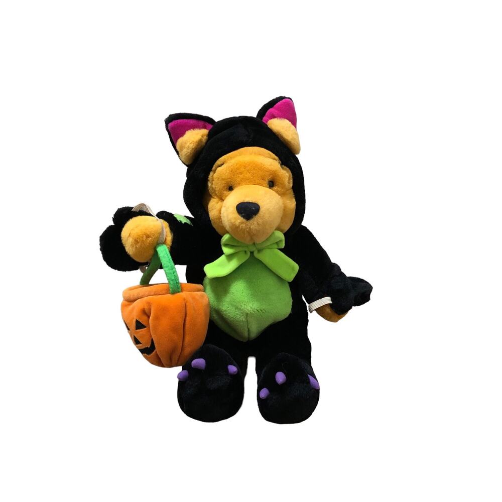 Disney Winnie The Pooh Halloween Black Cat Costume Trick-Or-Treat 14" Plush Toy